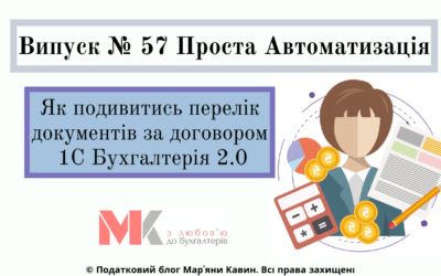 Подивитись перелік док. за договором 1С Бух. 2.0