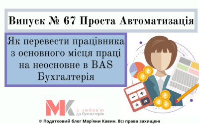 Переведення прац. з основного на неосновне місце праці