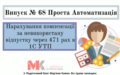 Нарахування компенсації за невикористану відпустку