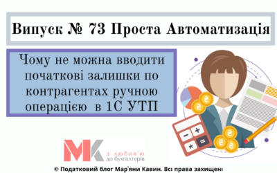 Введення початкових залишків по контрагентах