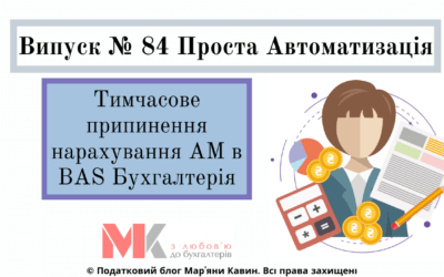 Тимчасове припинення нарахування АМ в BAS Бух
